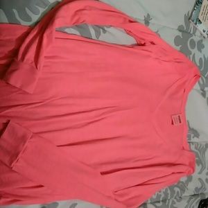 Pink Vneck Long Sleeve Shirt